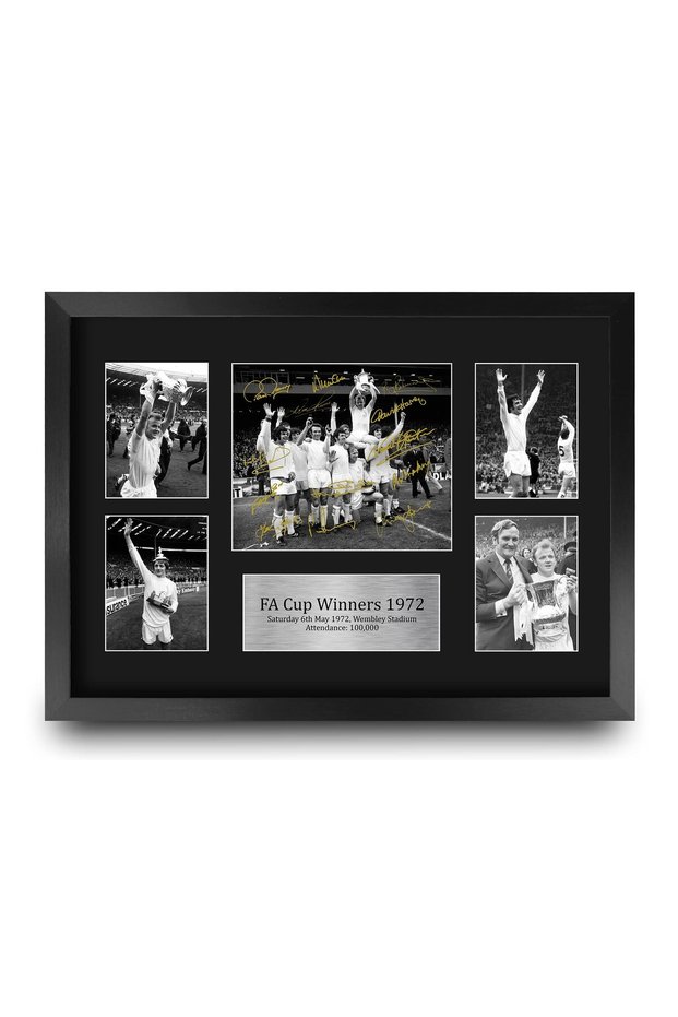 Alayra Framed FR A3 Leeds United 1972 FA Cup Winners Printed Memorabilia Signed Autograph Display for Football Fans and Supporters - A3 Framed