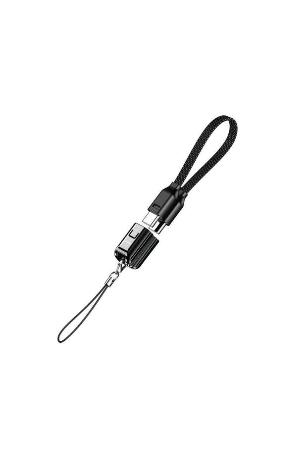 Lanyard USB C to USB C Cable 60 W PD, 15 cm Length, Fast Charging & Sync Braided Cord for