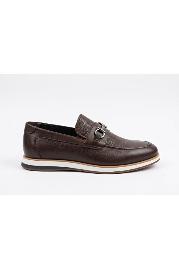 Men's Brown Inside-Out Genuine Leather Casual Daily Shoes Without Laces 184