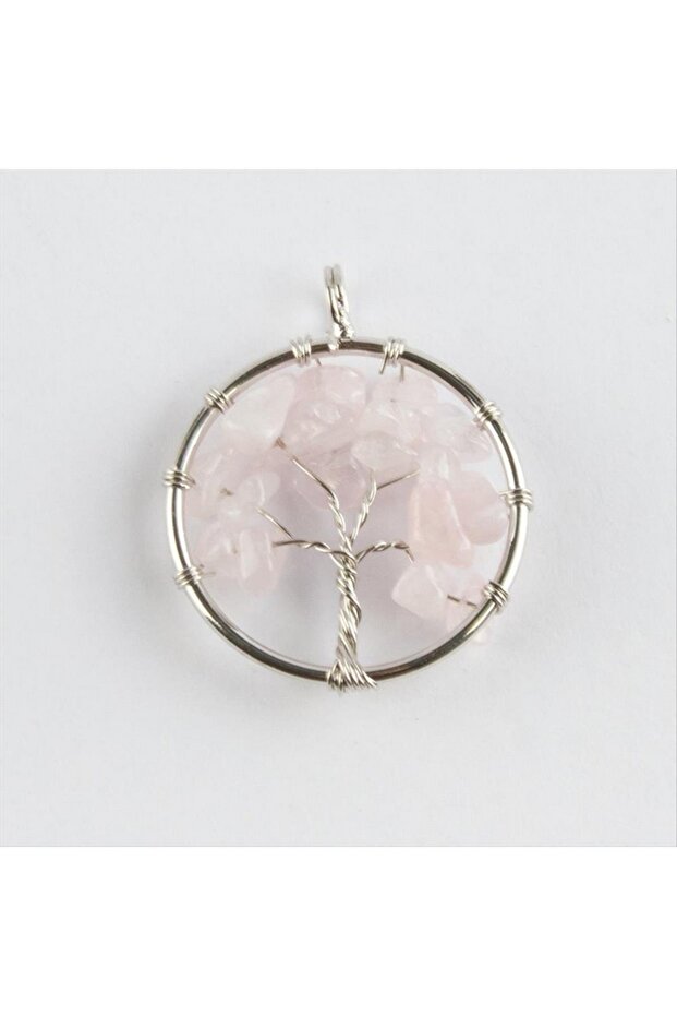 Gldisptm Pink Quartz Natural Stone Pendant (221113) - Pink