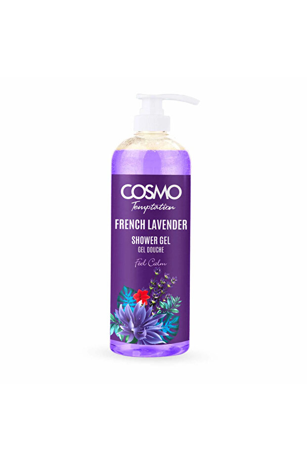 COSMO Temptation Shower Gel | Purifying Herbal Body Wash for All Skin Types (480ml, French Lavender)