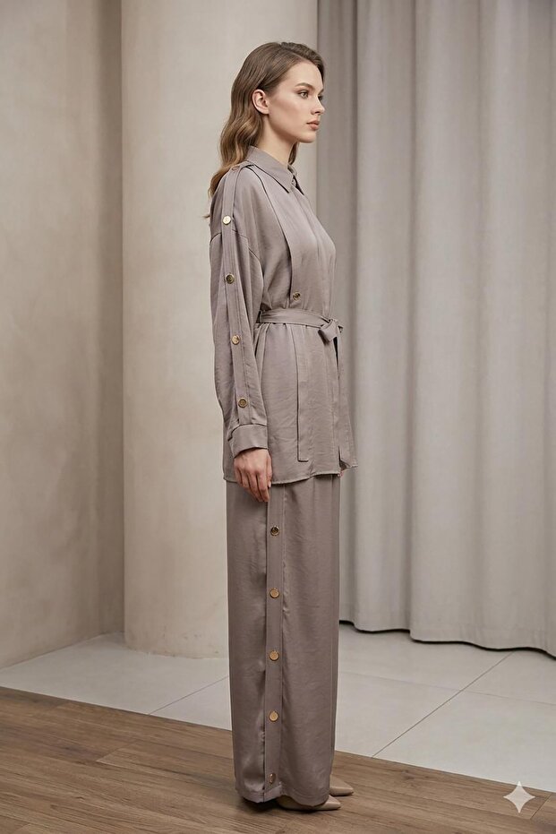 Tunic with Snap Button Sleeves - 2