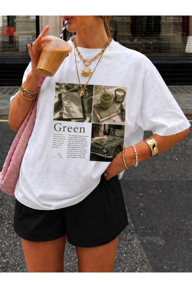 Women's Colorful Car Printed T-Shirt