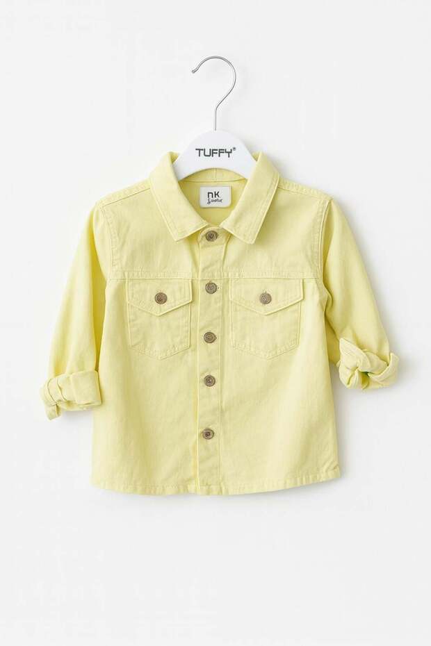 Nk Baby Boy Long Sleeve Buttoned Pocket Detailed Soft and Light Fabric 1-4 Years Yellow
