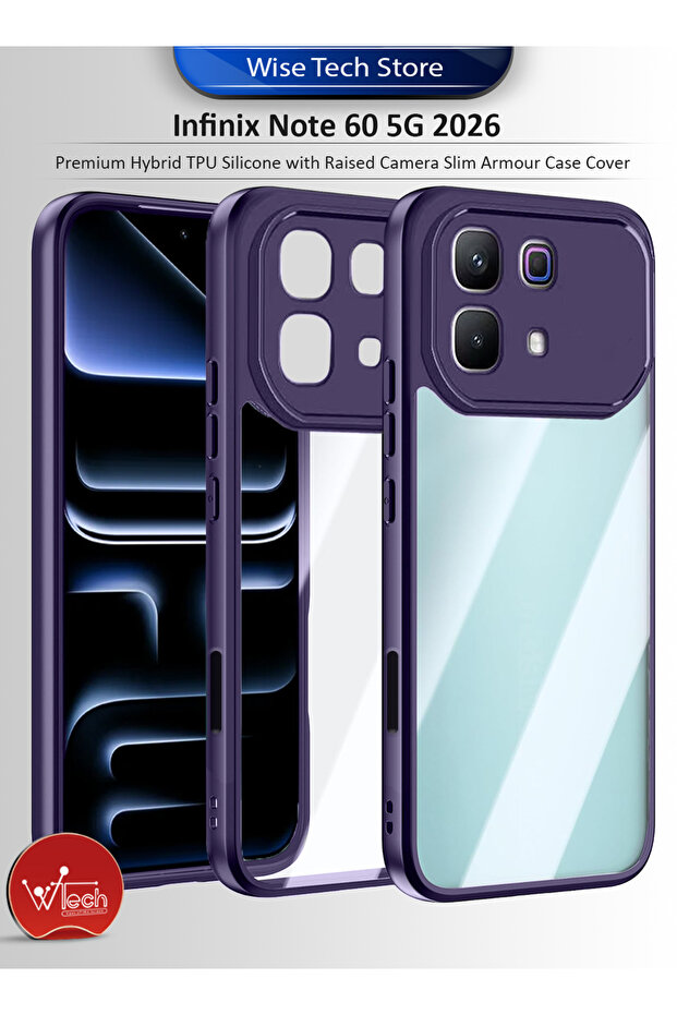 Infinix Note 60 5G 2026 Premium Hybrid TPU Silicone with Raised Camera Slim Armour Case Cover
