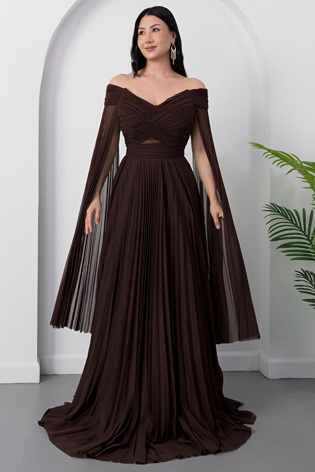 Strapless Neckline Pleated Tulle Dress Dmn0354