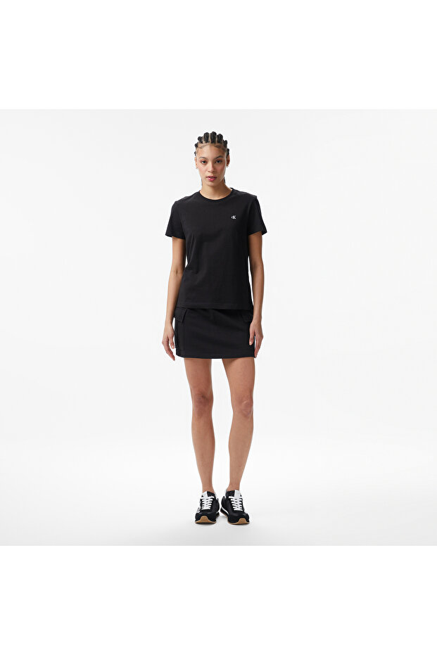 Women's Mini Length Slim Fit Plain Black Skirt