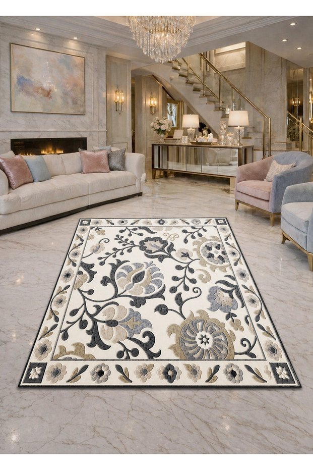 Sdt Traditional Patterned Modern Woven Base Decorative Carpet Sdt959