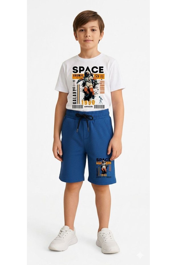 ! New Season ! Printed Children's Summer T-Shirt and Shorts 2-Piece Set 100% Cotton.
