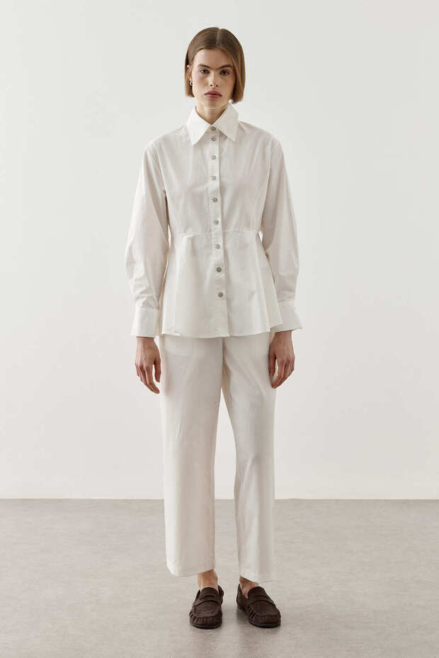 Peplum Shirt Ecru
