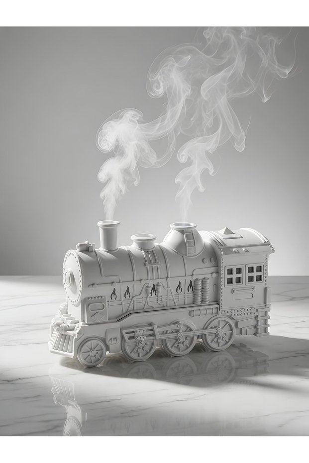 Steam Train Locomotive Diffuser - Aromatherapy Humidifier & Ambient Air Purifier with USB Mega Size Decorative Vintage Design Gift Decor