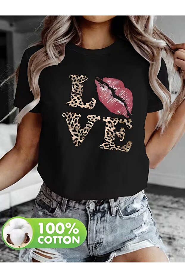 Women's Comfortable Fit Tshirt Mixed Print Tshirt