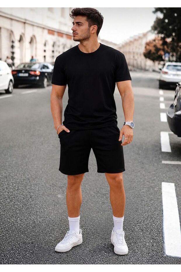 Unisex T-Shirt Shorts Bottom Top Set