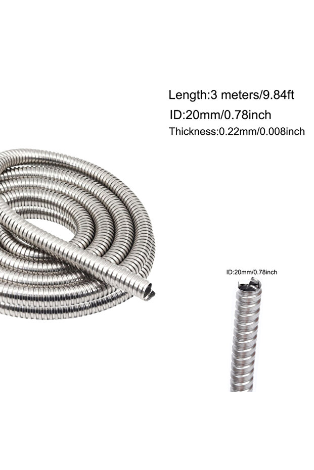 20mm 3Meter 3Meter 4/6/8/10/13/16/20mm 304 Stainlesss Steel Corrugated Pipe Wire Line Cable Conduit