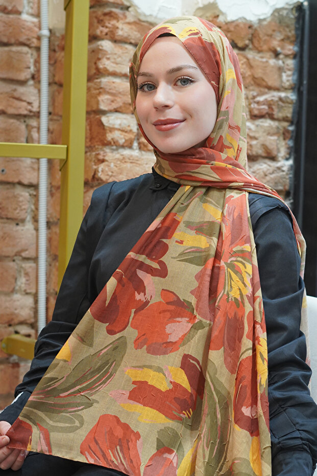 Betül Desen Organic Cotton Crush Shawl