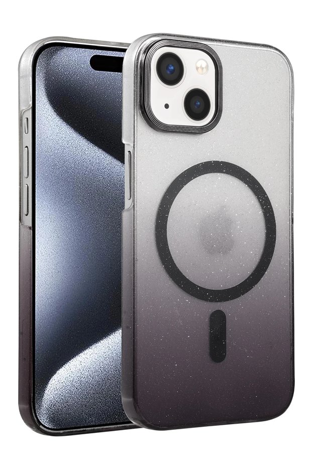 Ilkeshop New iPhone 15 Plus Glossy Magsafe Cover (213216) - Black