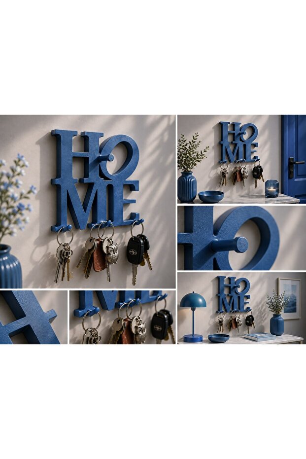 Modern Home Written Wall Key Holder Hanger – Decorative and Practical 14 × 14 cm