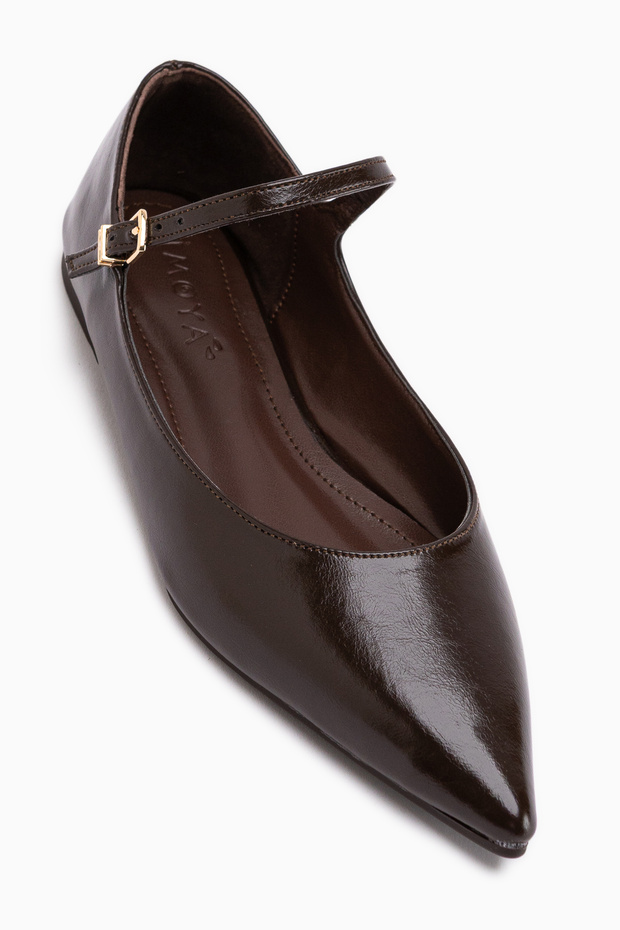 Minya Brown Pointed Toe Women's Ballerinas