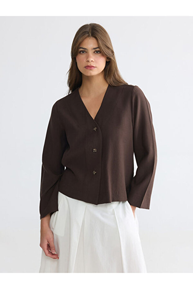 V Neck Modal Blend Blouse
