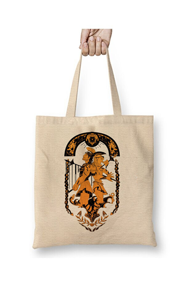 Achilles and Patroclus Mythology White Tote Bag Long Handle Shopping Bag Beach Bag