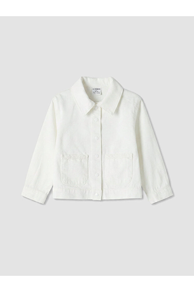 Nevavm Shirt Collar Girls' Gabardine Jacket with a Difference