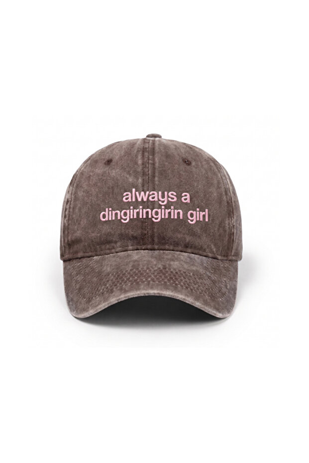 ''Always a Dingiringirin Girl'' Embroidered Washed Cap /''Always a Dingiringirin Girl'' Embroidered Washed Baseball Cap