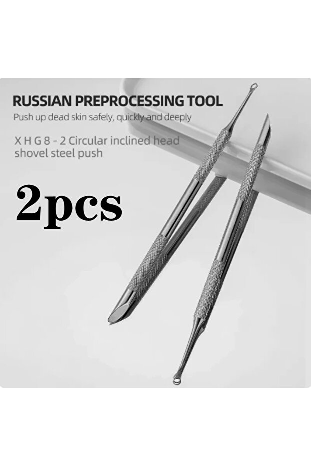 2pcs 1/2 pcs Double-ended Stainless Steel Remover Manicure Sticks Tool Bevelled Nail Grinding File C