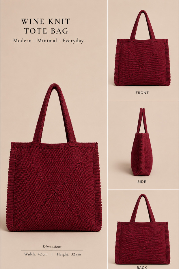 Modern Knitwear Tote Bag Women's Daily Use Beach Bag