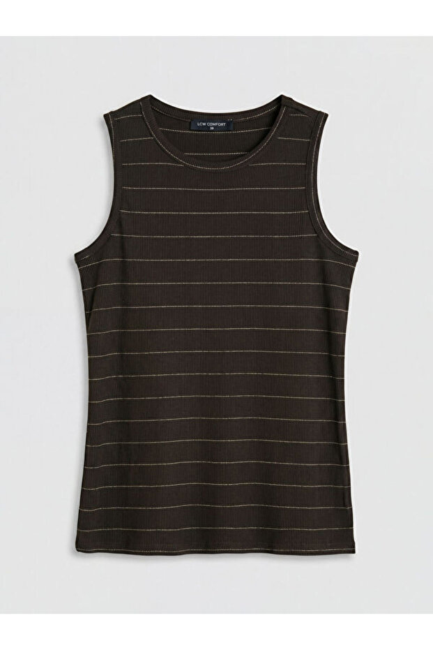 Sparkling Choices from Shining Store Zero Roba Collar Striped Women's Undershirt