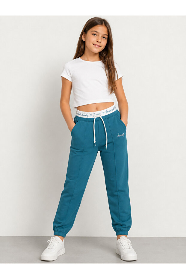 Mışıl 18105-26 Girls' Jogger Pants Comfortable Fit Sweatpants with Pockets