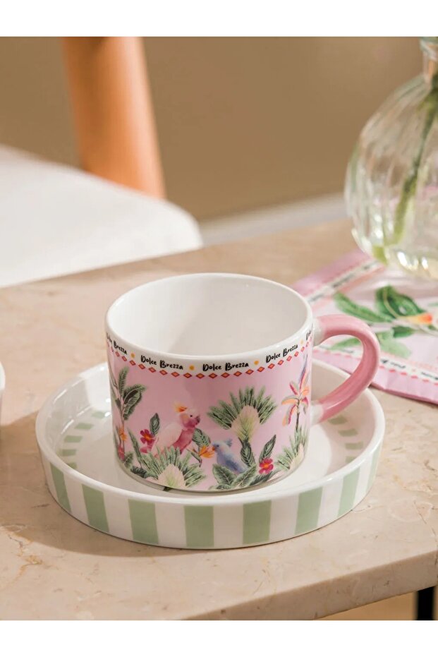 LCW HOME Mixed Printed Porcelain Coffee Cup Set for 2 People 90 ml