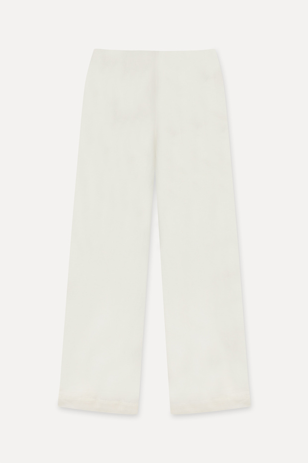Women's Off-White Wide Leg Linen Trousers