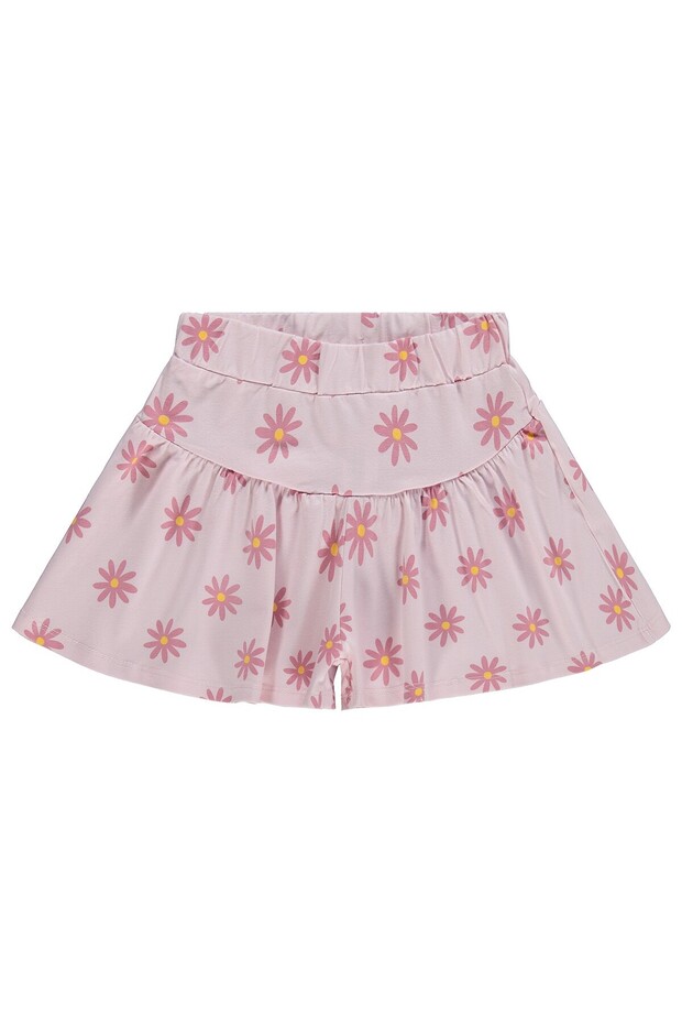 Daisy Patterned Skirt for 6-9 Years Old - Powder
