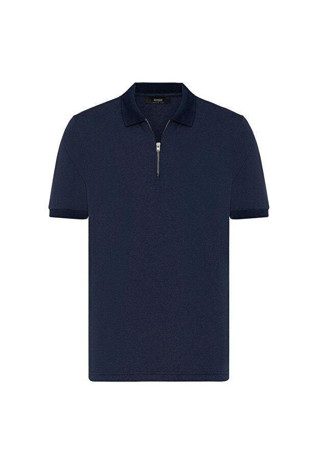 Zippered regular fit men's t-shirt