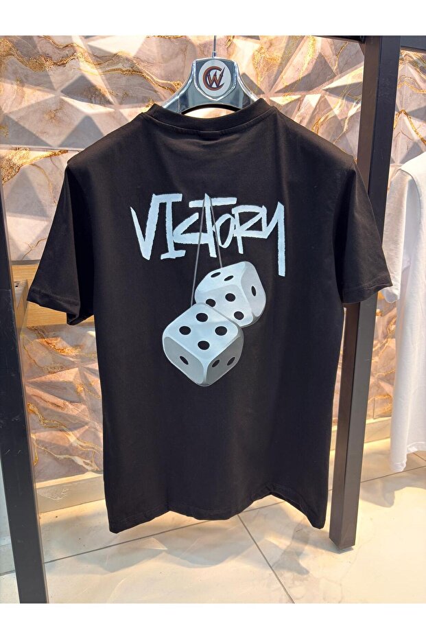 VİCTORY Siyah Basıc Baskılı T-ŞÖRT