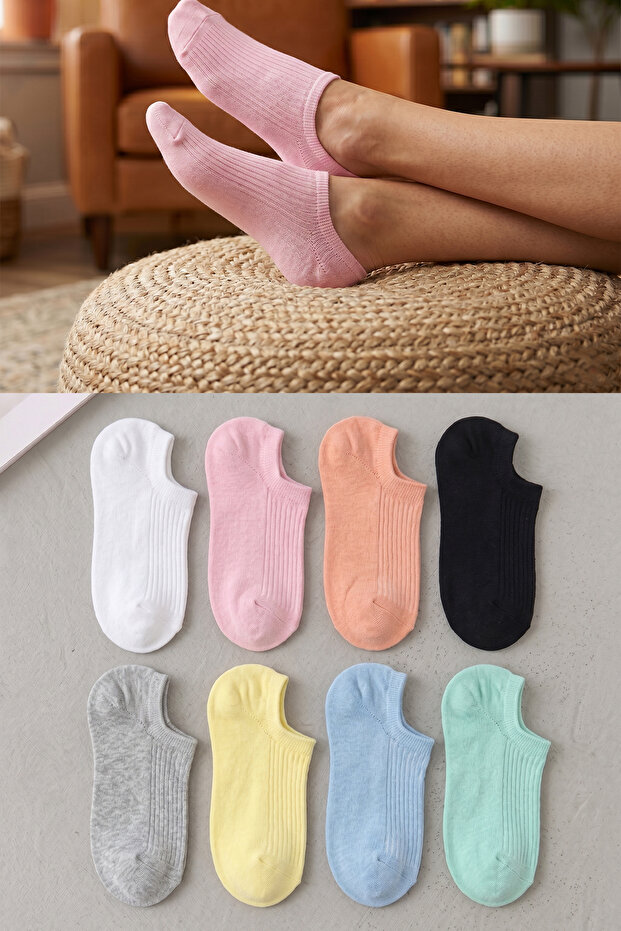 8 Pairs of Summer Colorful Women's Invisible Socks