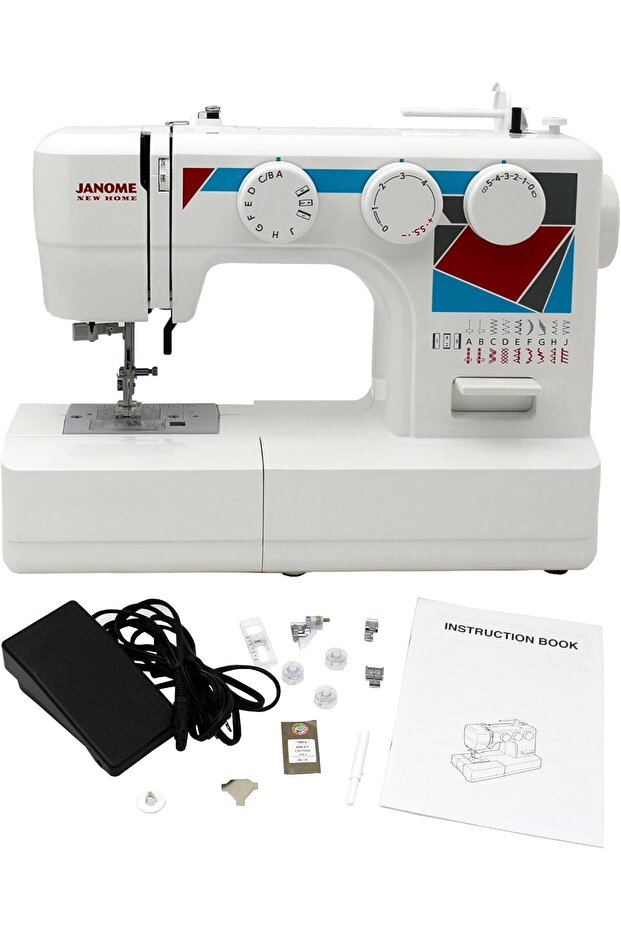 MOD-19 Easy-to-Use Sewing Machine with 19 Stitches, Automatic Needle Threader and 5-Piece Feed Dogs,white