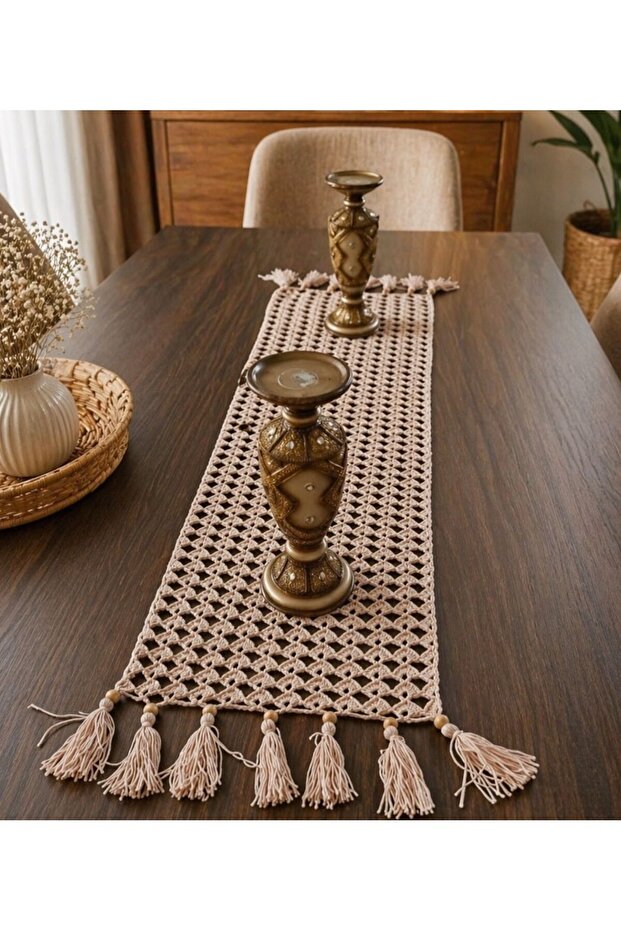 Hand Knitted Console and Dining Table Cover Runner