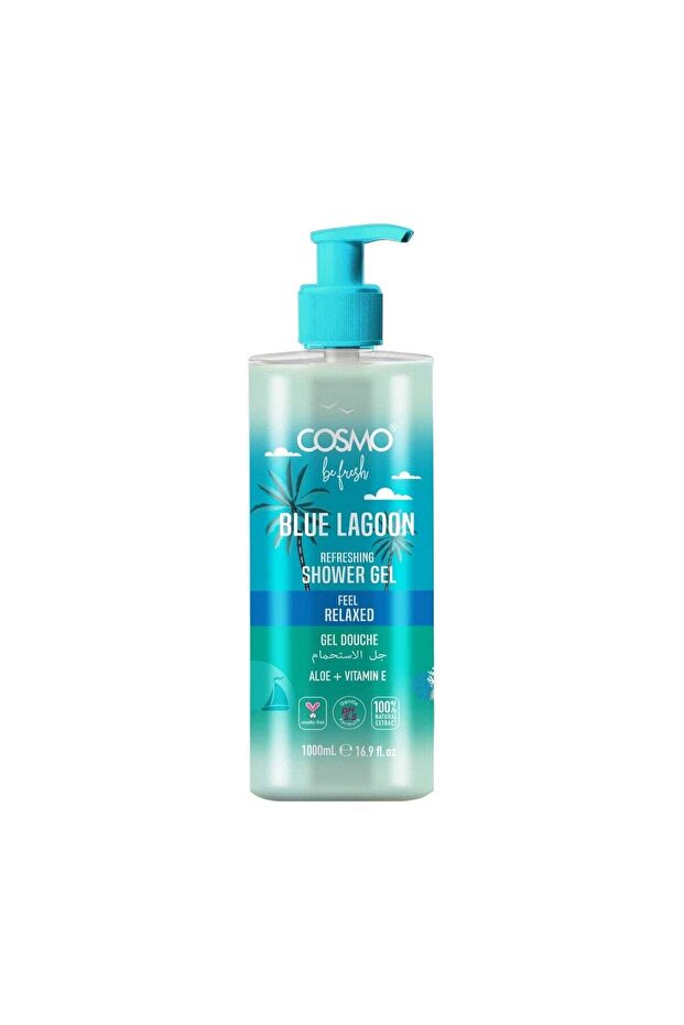 Be Fresh Blue Lagoon Shower Gel with Aloe & Vitamin E 1000ml, Hydrating & Refreshing
