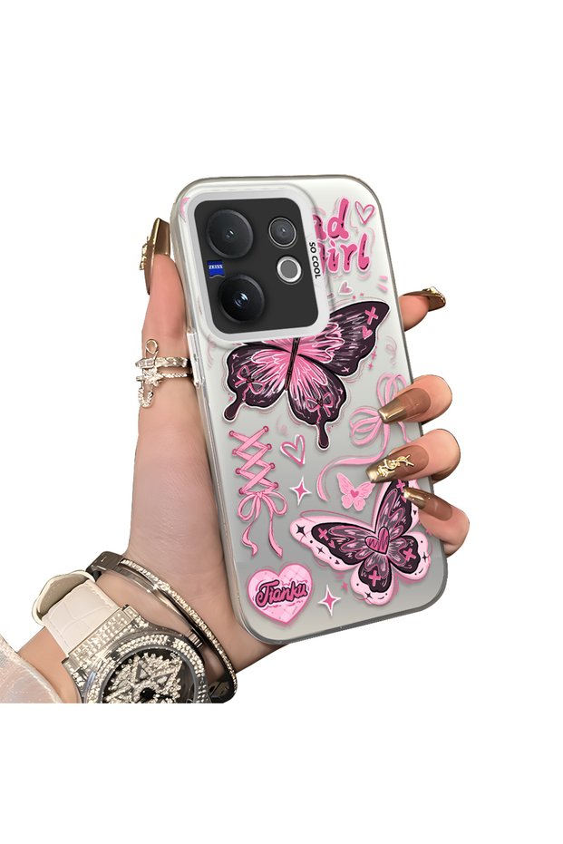 Vivo V60 Compatible Hard Acrylic Back Silicone Edge Lens Protection Case