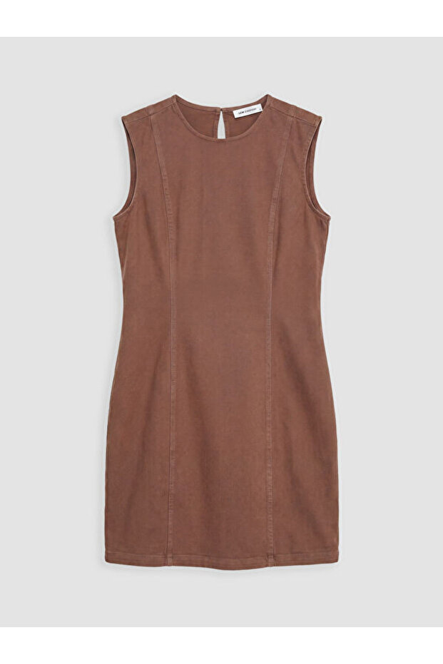 Crew Neck Mini Jean Dress