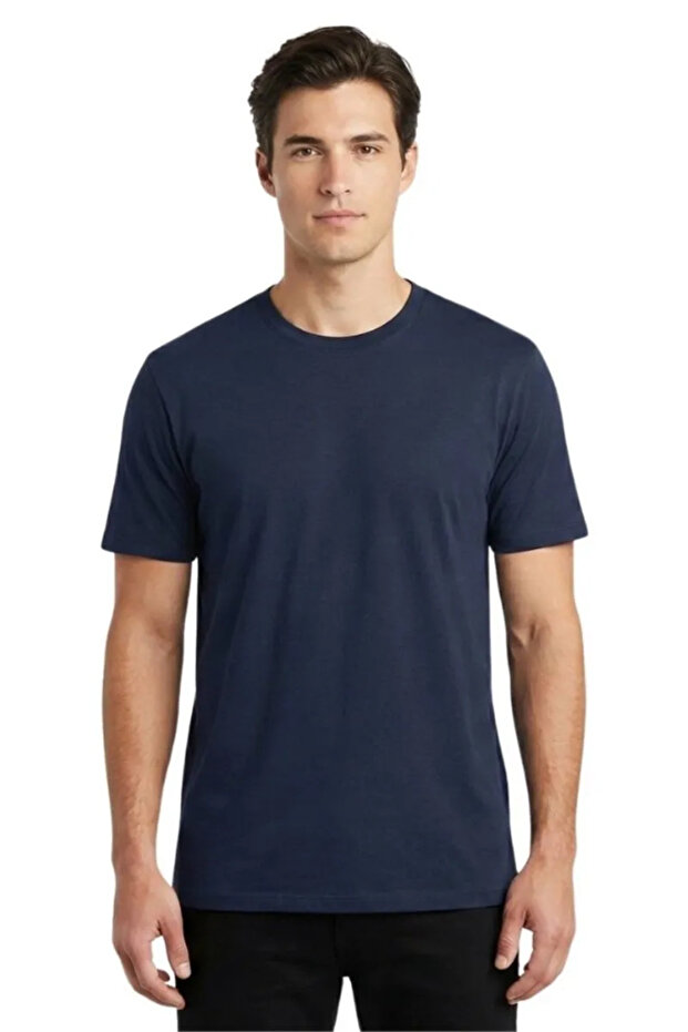 Single Jersey O-Neck Men's T-Shirt 2020-1 Indigo