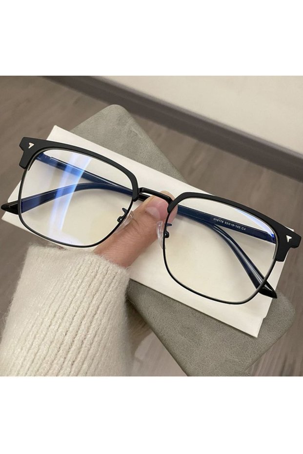 matte black Blue Light Blocking Glasses for Men Women Retro Half Frame Computer Optical Vintage Squ