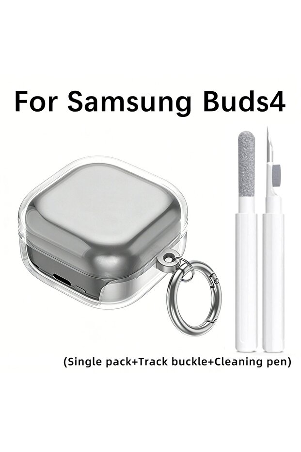 for Galaxy Buds 4 05 Transparent Case for Buds 4/4 Pro Earphone Accessories Cover with Keychain &