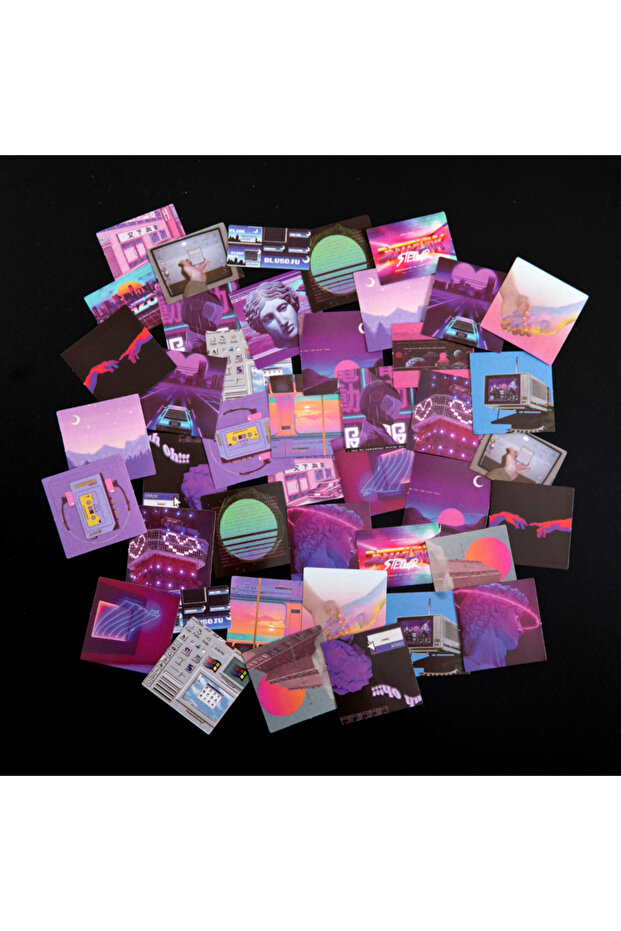 1 46 Pieces/box Night Buoyancy Series Box Stickers Student Stationery Decoration Materials Diary Ma.