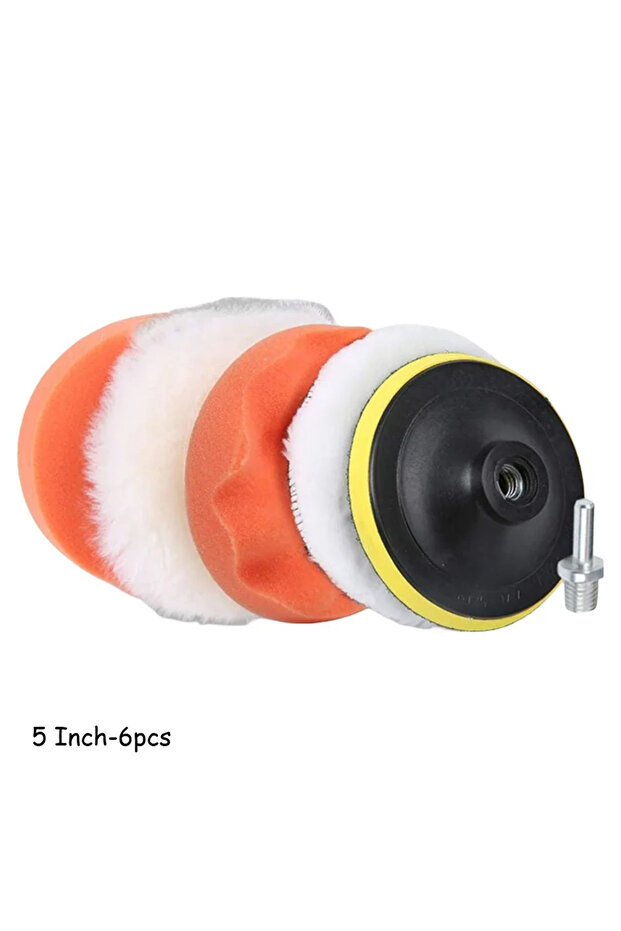 5 Inch-6pcs 3/4/5 Inch Car Polishing Pad Kit – Wool & Foam Discs for Drill, Uses for Scratch Removal