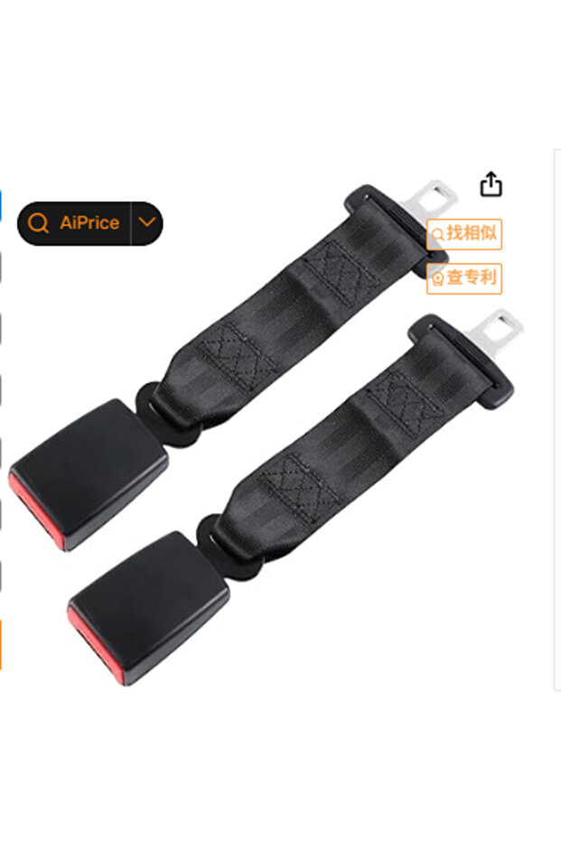F0000662-38CM-2PCS Seat Belt Extender Lengthener 38MM Universal Heavy Duty Quick Lock Clip for Car T
