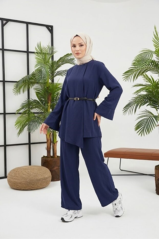 Ön Aller Detailed Trouser Suit - Navy Blue