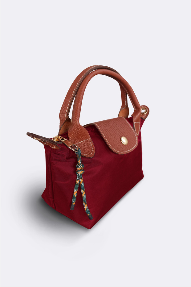 Small Size Women's Hand and Shoulder Bag Burgundy, Tan Top Quality Small