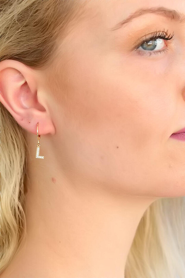 Letter L Earrings 5886